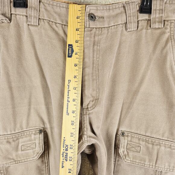 Duluth Trading Co Cargo Pants Mens 42x34 Khaki Relaxed Fit Work Utility Pockets - Picture 5 of 14